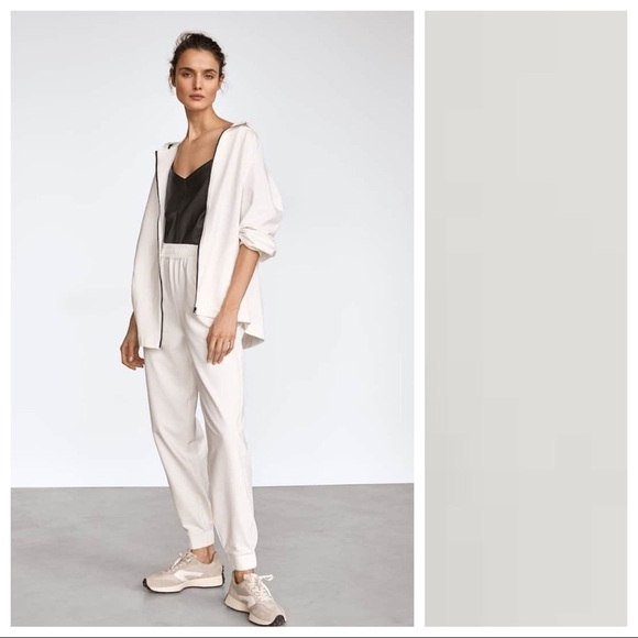 NWT. Massimo Dutti White Cotton Jogging Fit Trousers. Size S. - Picture 4 of 8